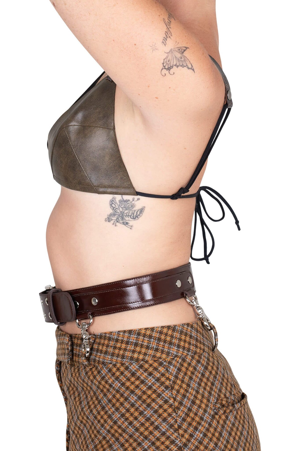 Jeffrey Campbell JUNIA TOP Triangle Bra Top - Taupe Brown Combo