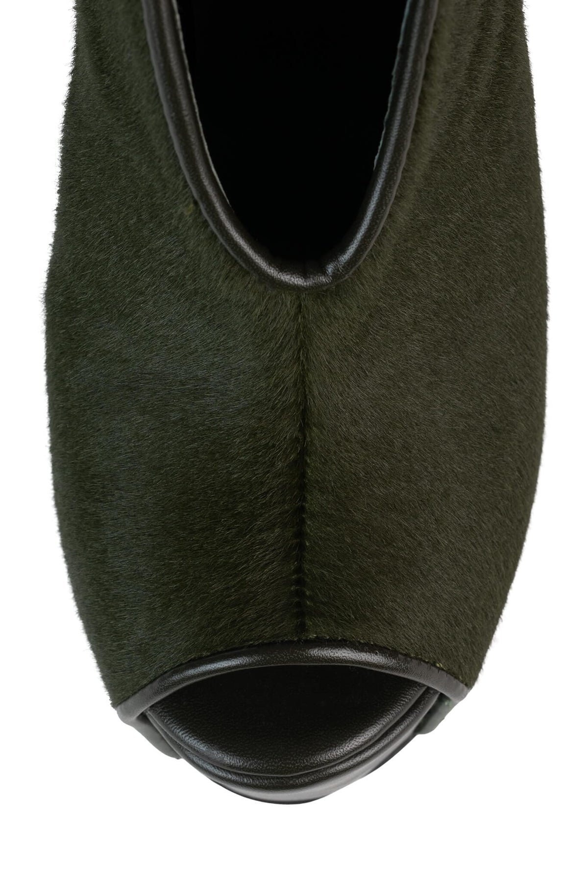 Jeffrey Campbell KELSEY-FUR Platform Bootie - Olive
