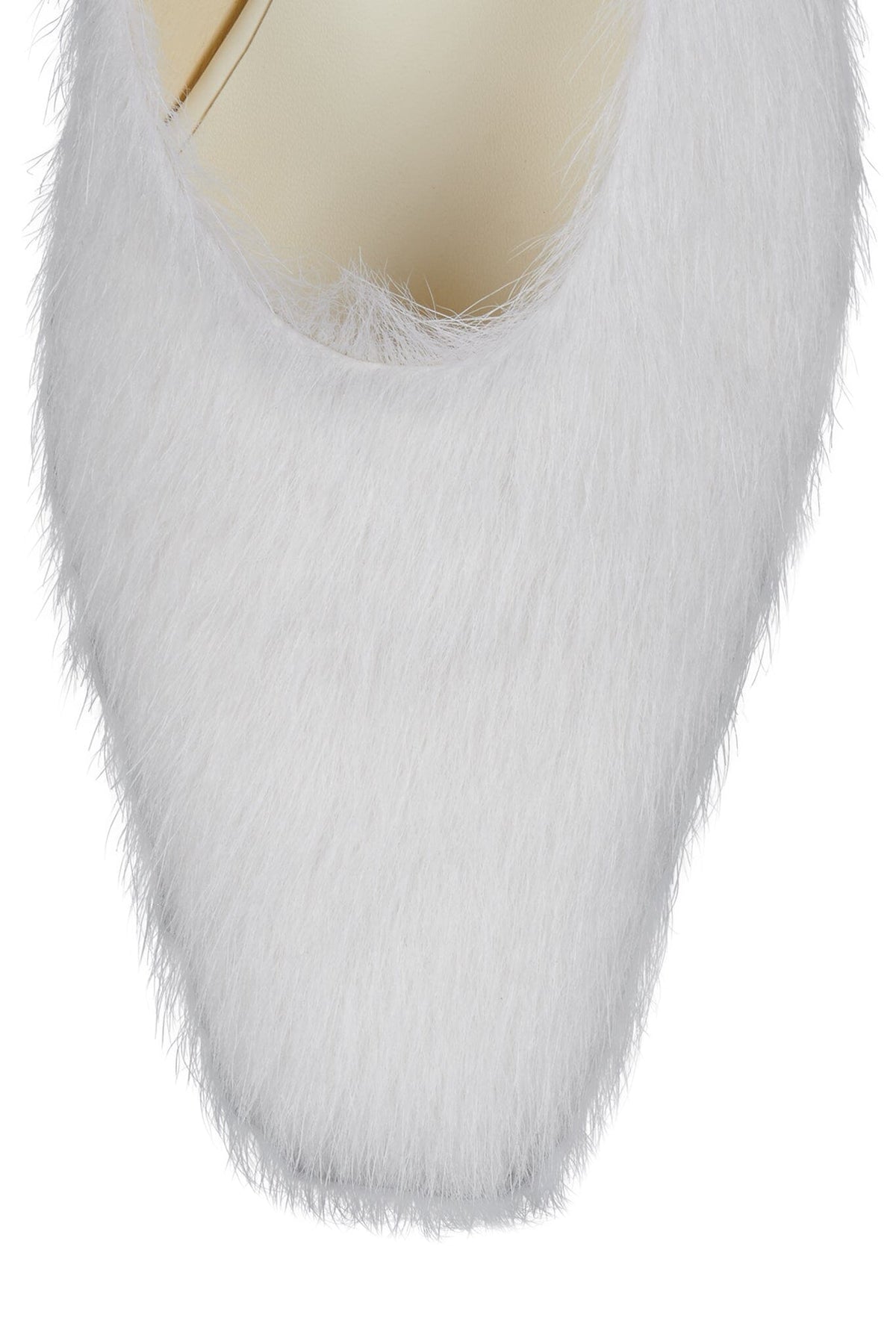 Jeffrey Campbell MOLLY-2F Heeled Mule - Ivory Longhair