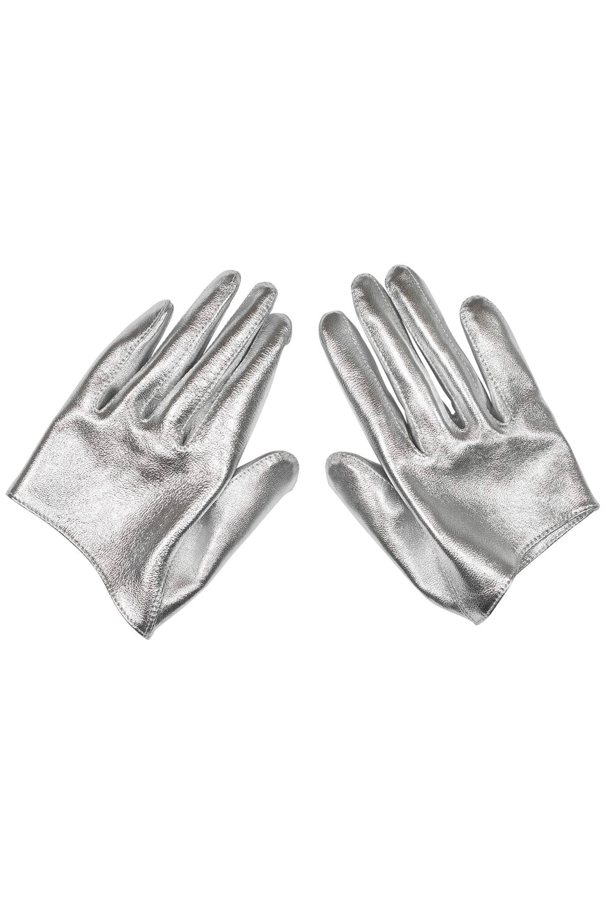 Jeffrey Campbell PIT-CREW Leather Gloves - Silver