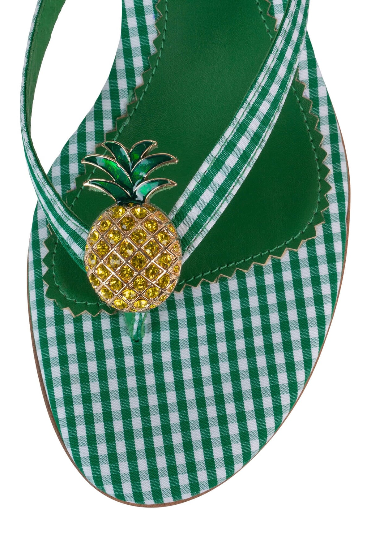 Jeffrey Campbell PINACOLADA Kitten Heel Sandals - Green Gingham