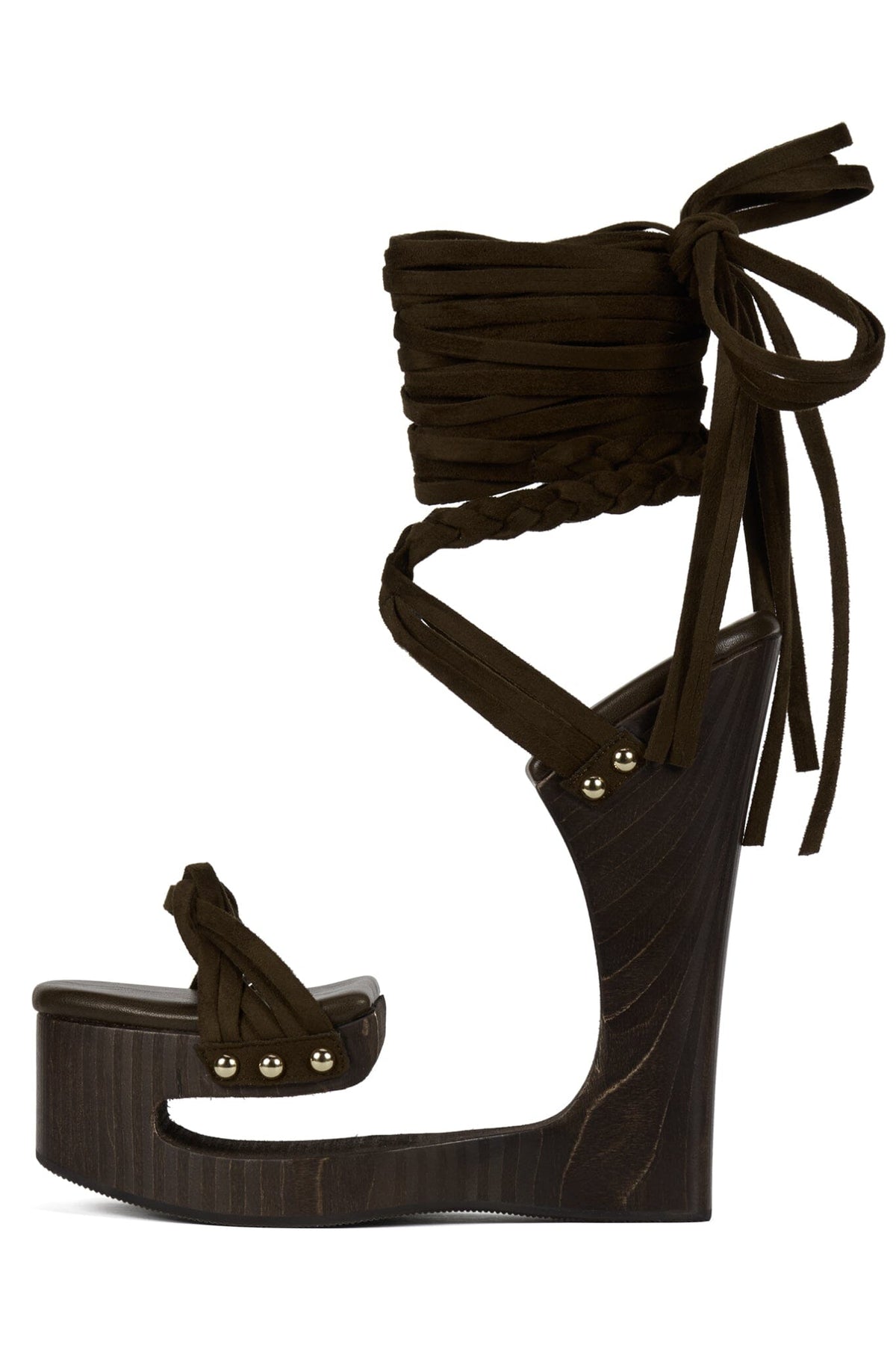 Jeffrey Campbell MAZES Platform Sandal - Chartreuse Suede Brown
