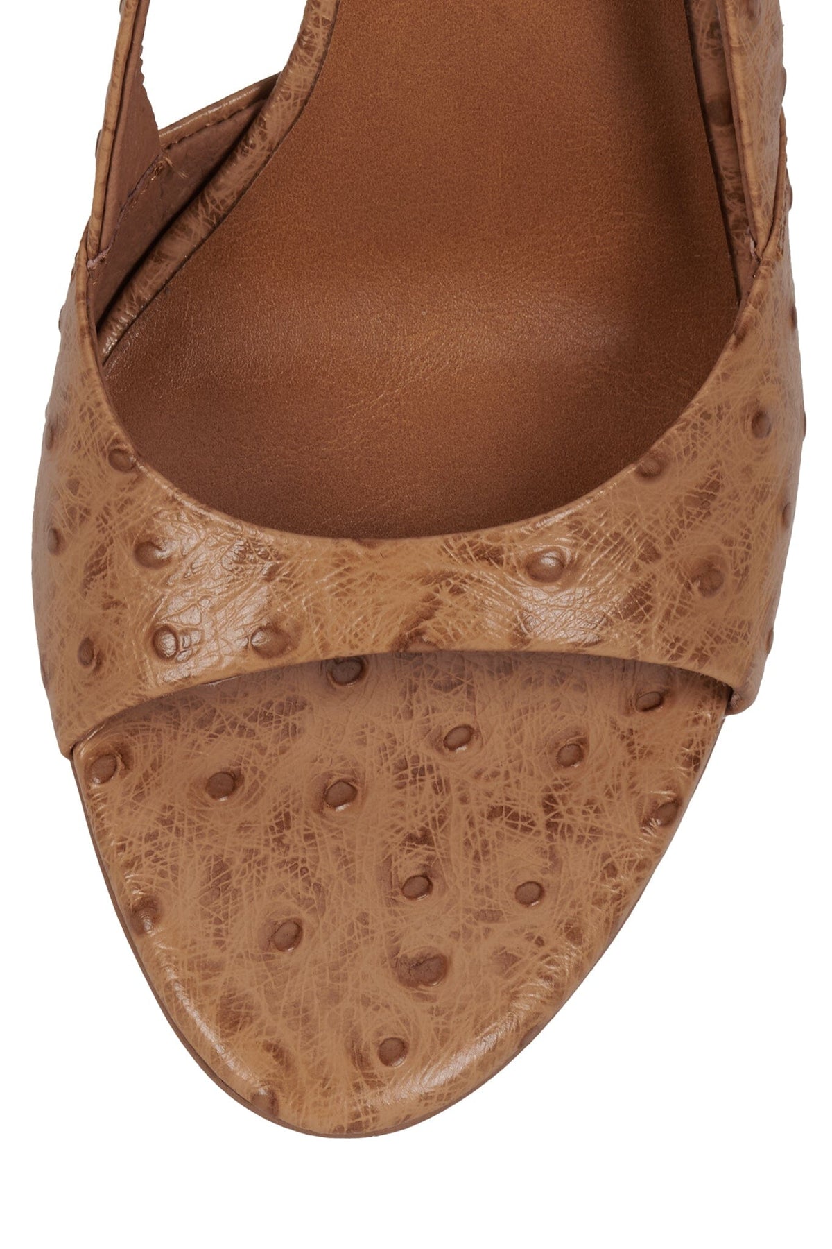 Jeffrey Campbell TRIOMPHE Heeled Slingback Sandal - Tan Ostrich