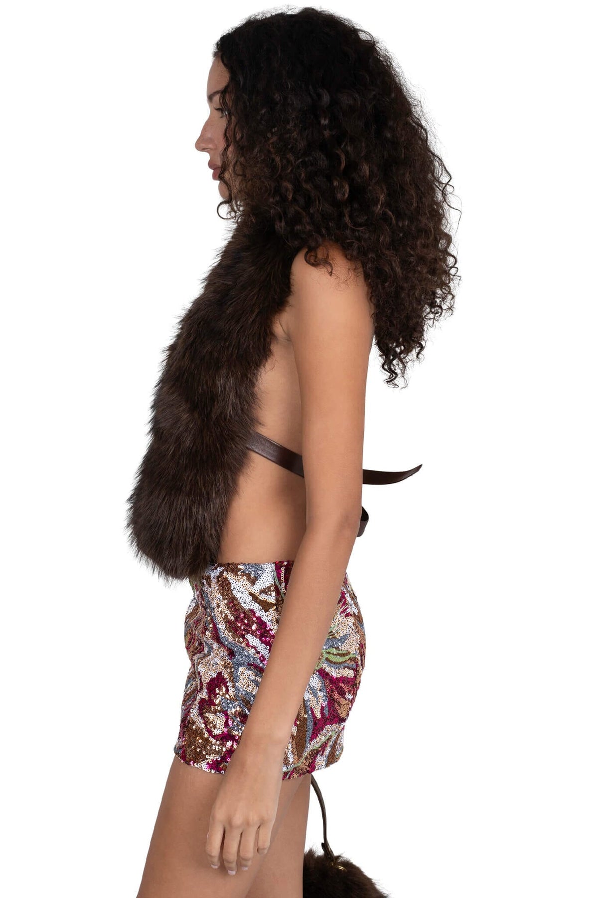 Jeffrey Campbell ROMANOV-F TOP Faux-Fur Top - Brown