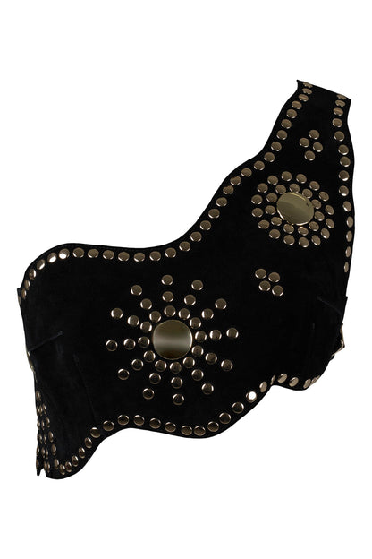 Jeffrey Campbell IMPERATOR TOP Crop Top - Black Suede Gold