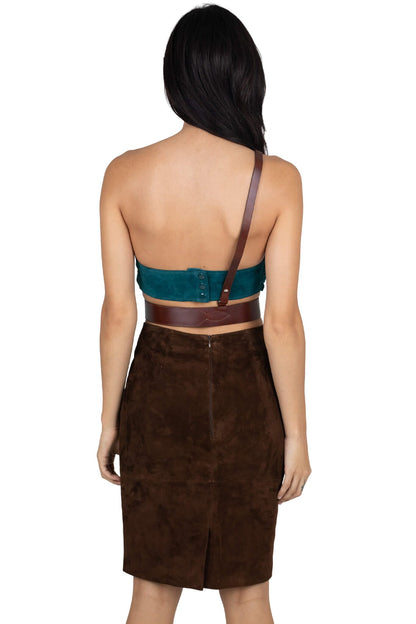 Jeffrey Campbell PSYCHIC TOP - Turquoise Suede