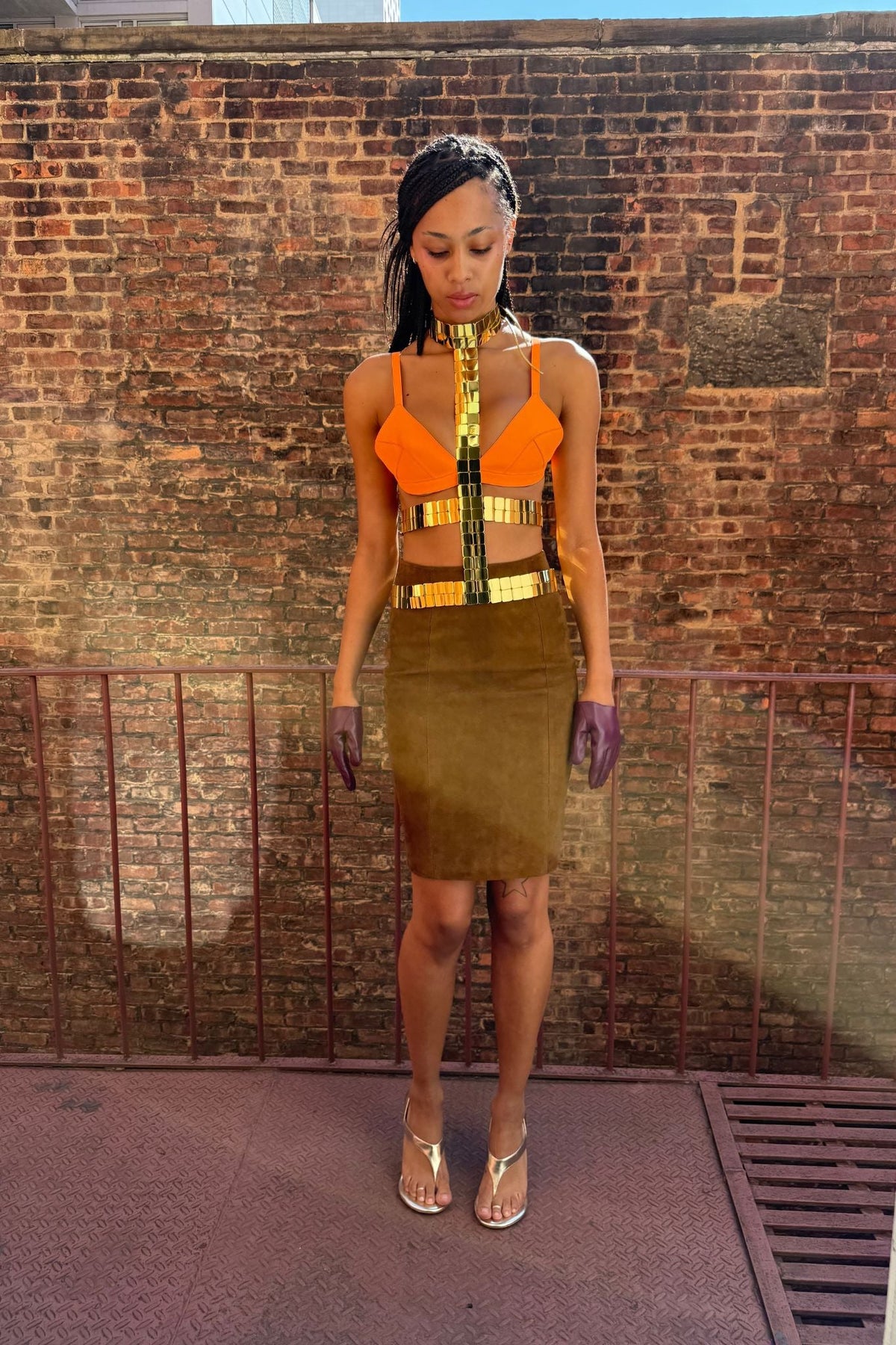 Jeffrey Campbell KOMIKO TOP Bra Top - Orange Neon