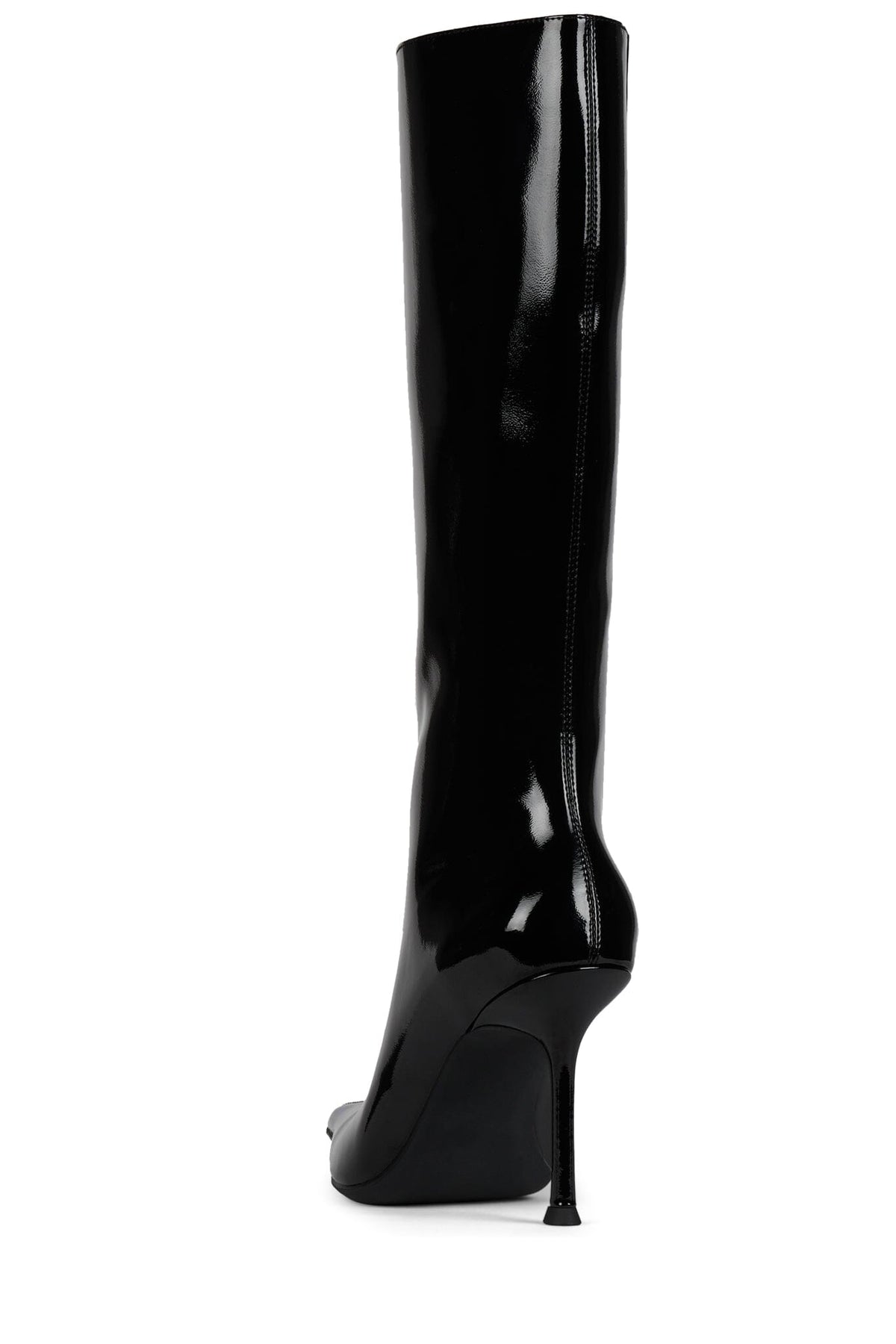 Jeffrey Campbell DARLING-3 Knee-High Stiletto Boot - Black Crinkle Patent