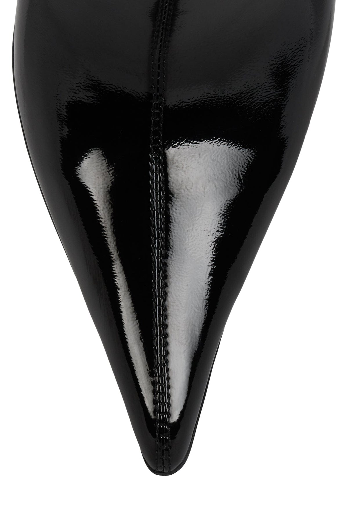 Jeffrey Campbell DARLING-3 Knee-High Stiletto Boot - Black Crinkle Patent