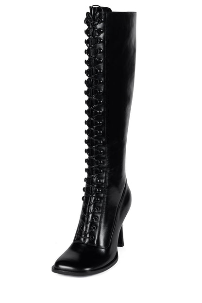 Jeffrey Campbell FANNING Heeled Knee-High Boot - Black