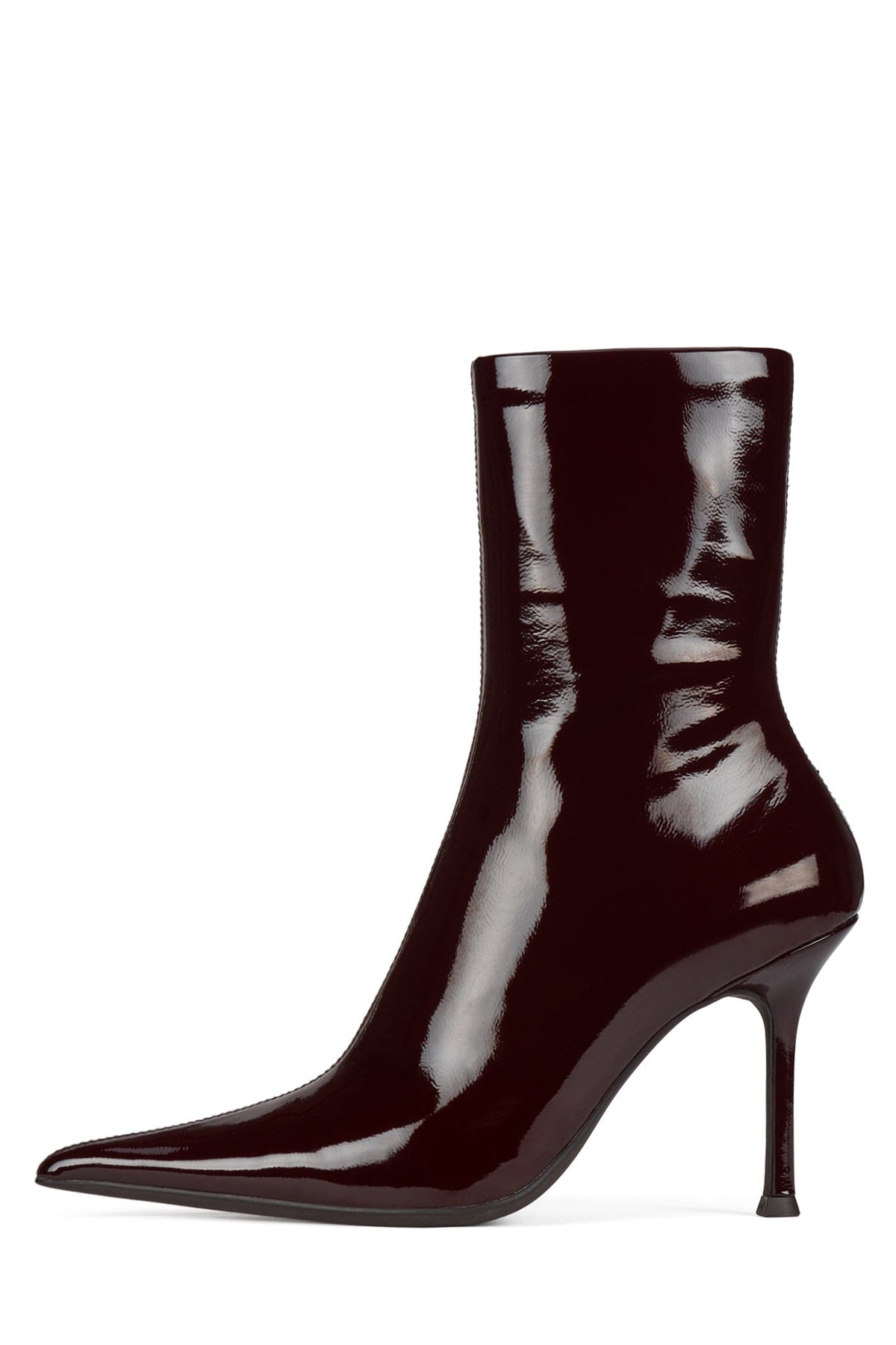 Jeffrey Campbell DARING-2 Ankle Bootie - Dark Wine Crinkle Patent