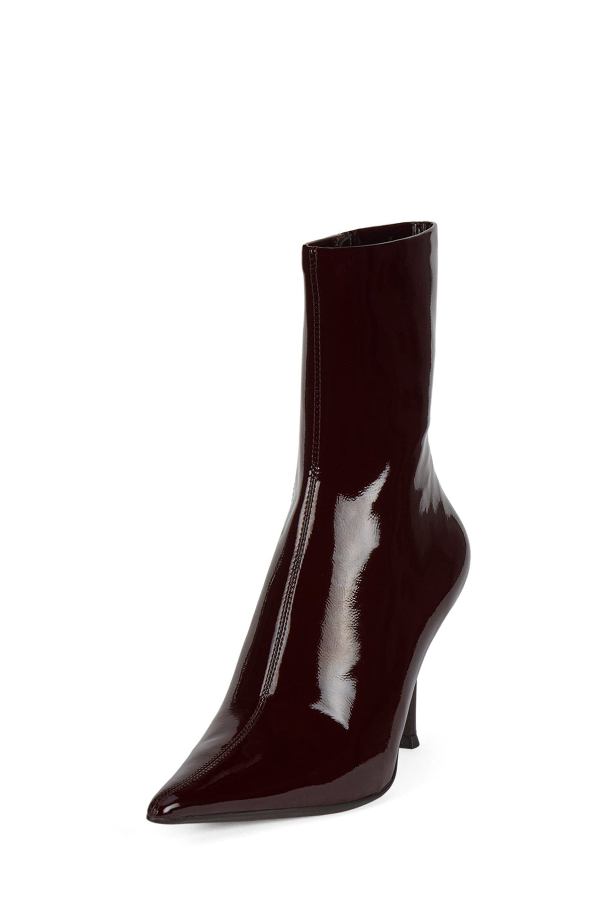 Jeffrey Campbell DARING-2 Ankle Bootie - Dark Wine Crinkle Patent