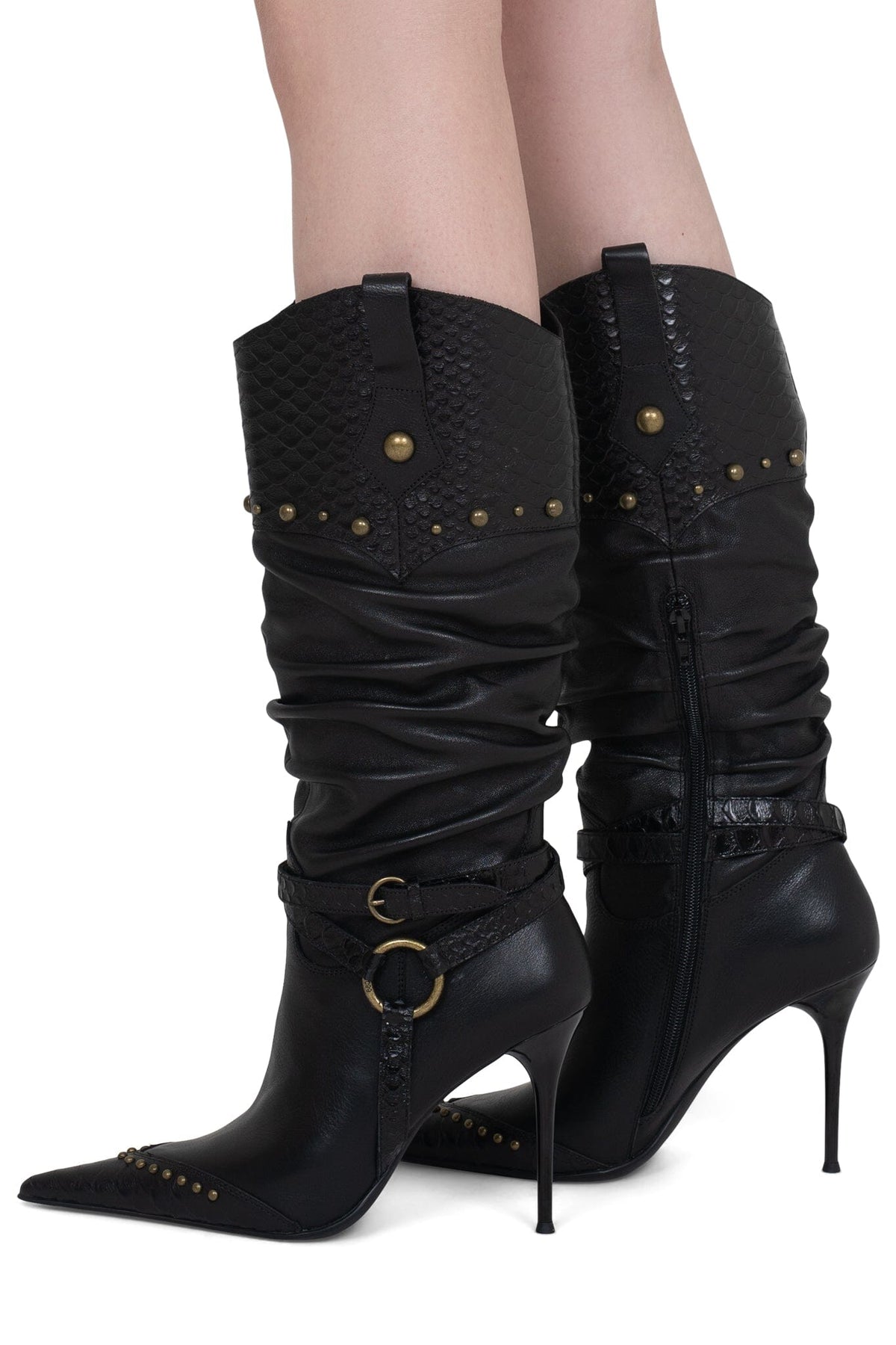 Jeffrey Campbell HEADTURNER - Black Snake Combo