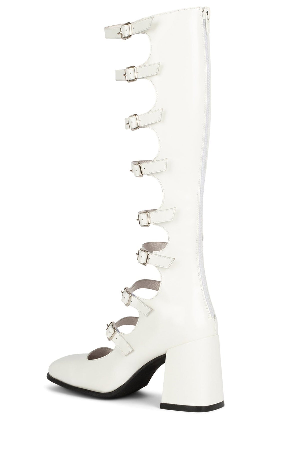 Jeffrey Campbell MONSIEUR Knee-High Pump - White Box