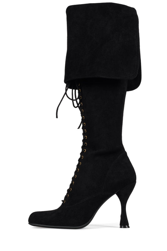 Jeffrey Campbell FULL-OUT Heeled Boot - Black Suede