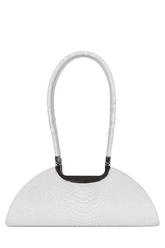Jeffrey Campbell RETROGRADE Shoulder Bag - White Snake Silver