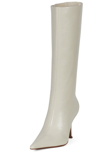 Jeffrey Campbell DARLING-3 Knee-High Stiletto Boot - Ivory