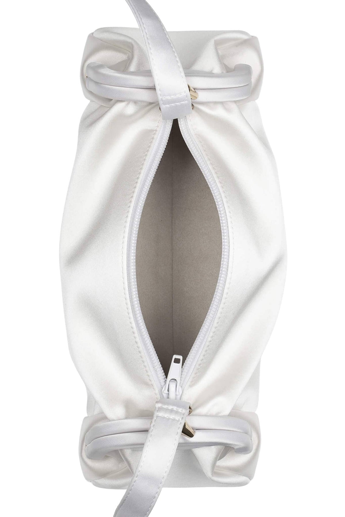 Jeffrey Campbell ON-SUNSET Shoulder Bag - White Satin Gold
