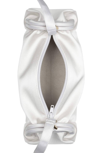 Jeffrey Campbell ON-SUNSET Shoulder Bag - White Satin Gold