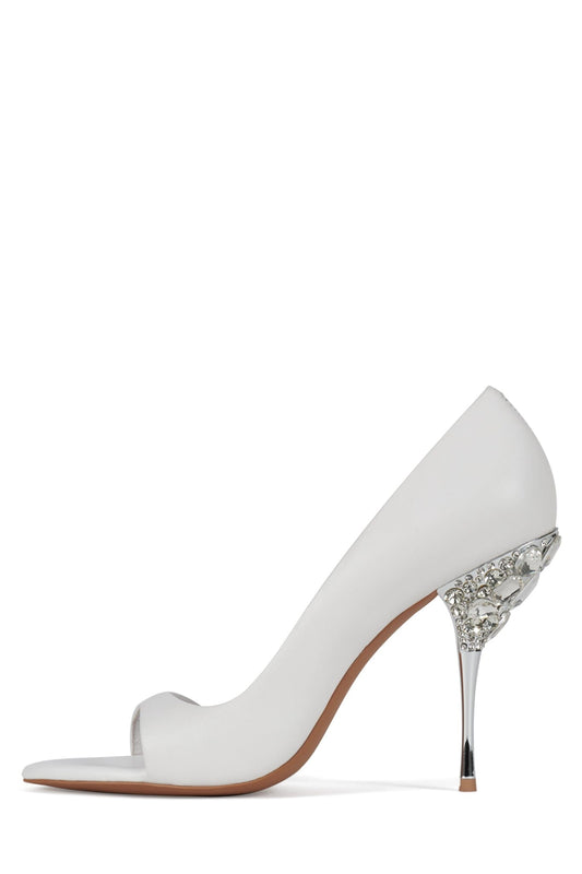 Jeffrey Campbell ALLURIA Heeled Sandal - White Silver