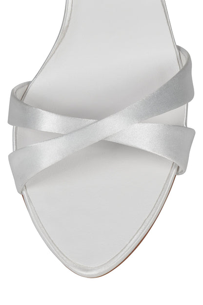 Jeffrey Campbell MARIELLE Heeled Sandal - White Satin