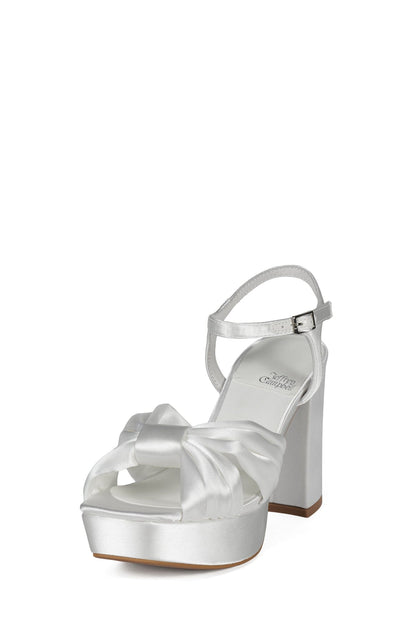 Jeffrey Campbell DALIDA Platform Sandal - White Satin