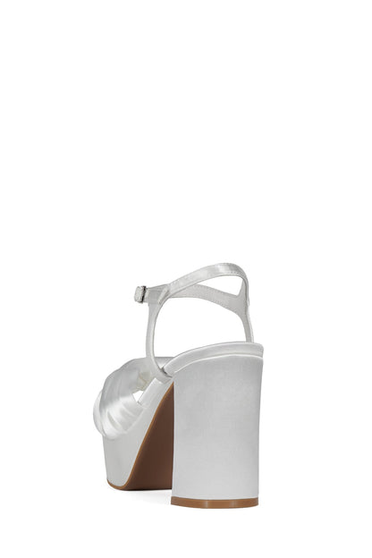 Jeffrey Campbell DALIDA Platform Sandal - White Satin