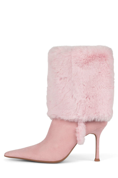 Jeffrey Campbell FENNEC-F Heeled Boot - Pink Suede Combo