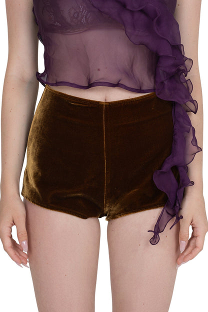 Jeffrey Campbell CHEEKZ SHORTS - Khaki Velvet