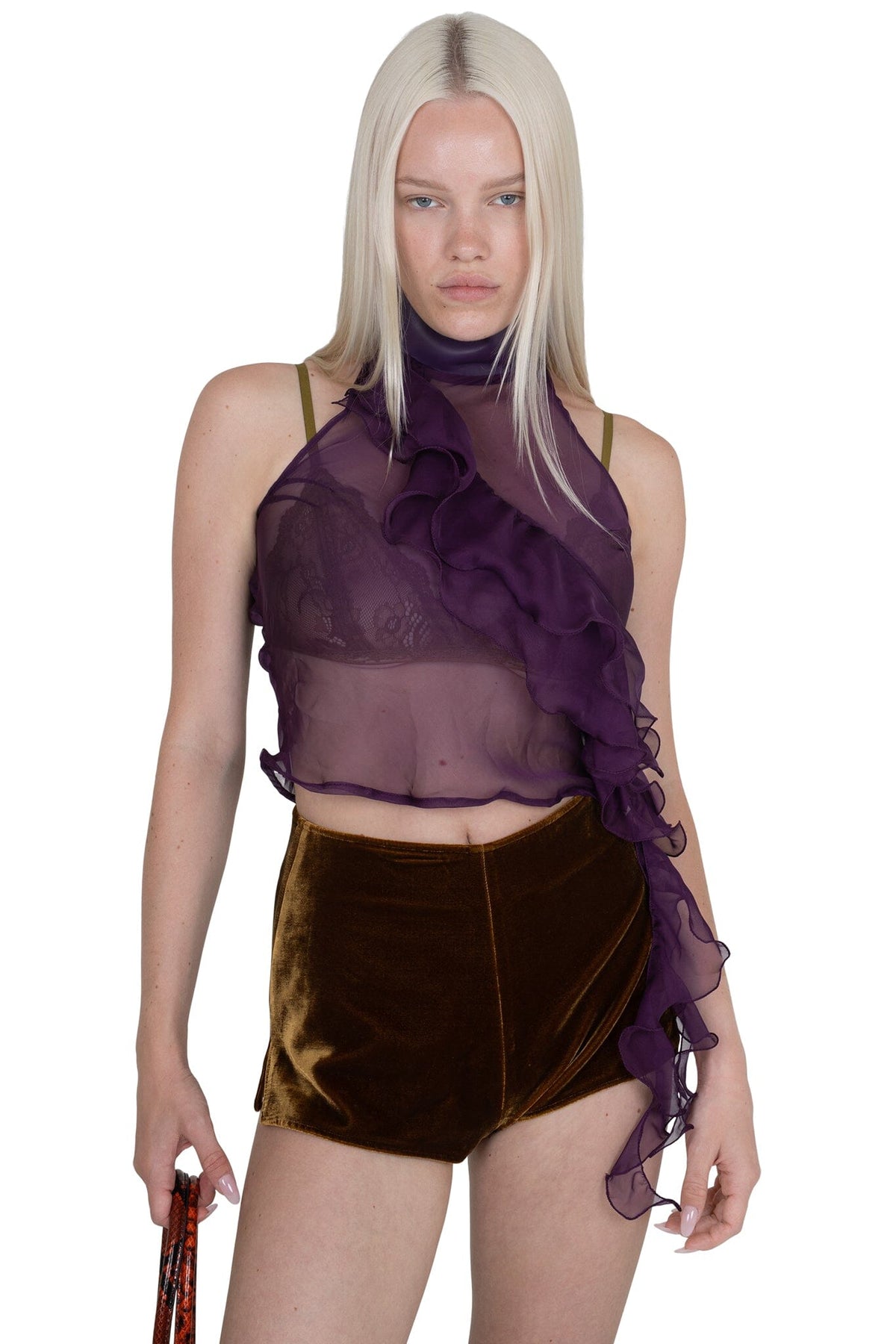 Jeffrey Campbell CHEEKZ SHORTS - Khaki Velvet