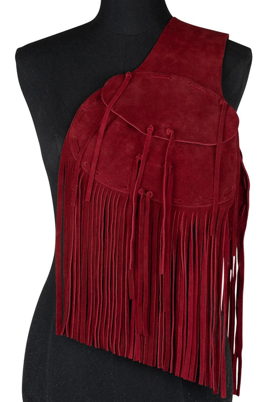 Jeffrey Campbell BURRO Fringe Bag - Red Suede