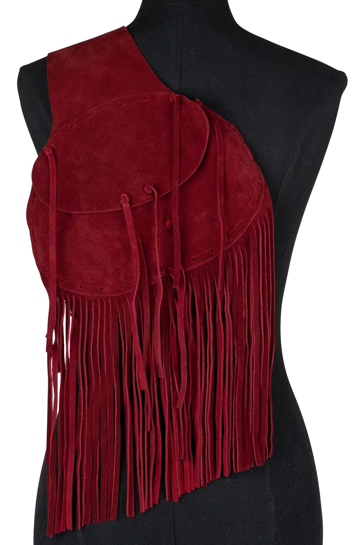 Jeffrey Campbell BURRO Fringe Bag - Red Suede