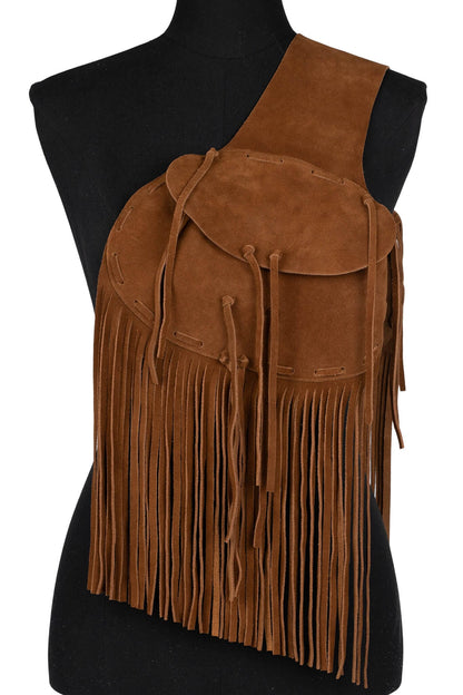 Jeffrey Campbell BURRO Fringe Bag - Red Suede