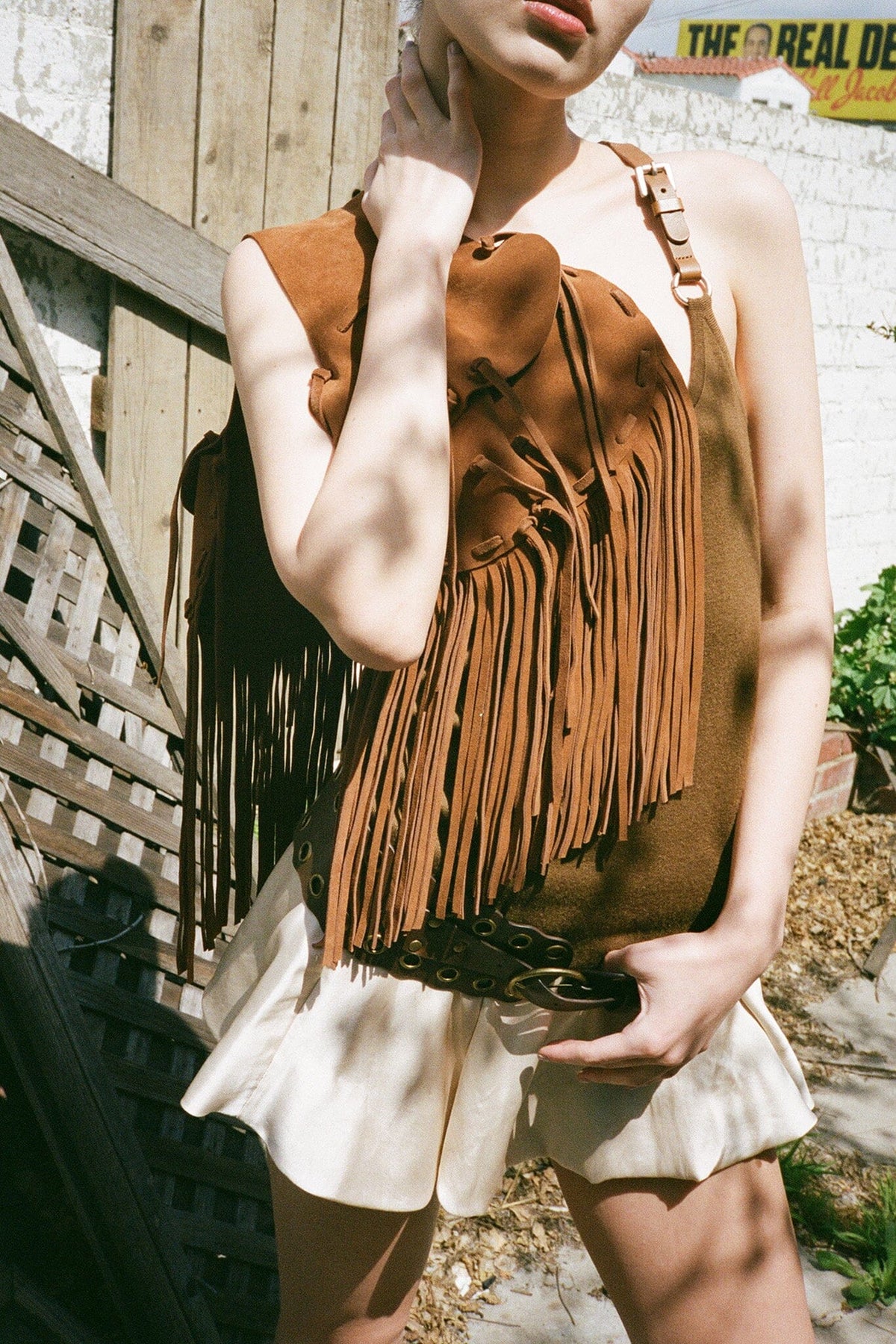 Jeffrey Campbell BURRO Fringe Bag - Red Suede