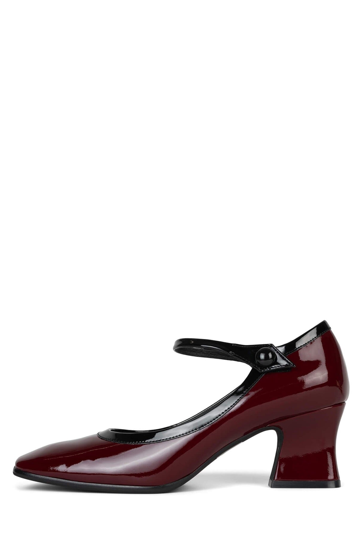 Jeffrey Campbell PETTIGREW Heeled Mary Jane - Wine Patent Black Patent