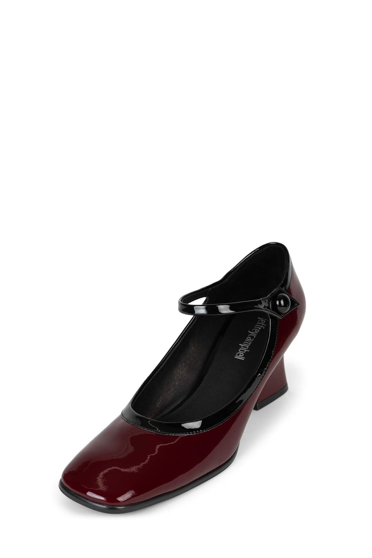 Jeffrey Campbell PETTIGREW Heeled Mary Jane - Wine Patent Black Patent