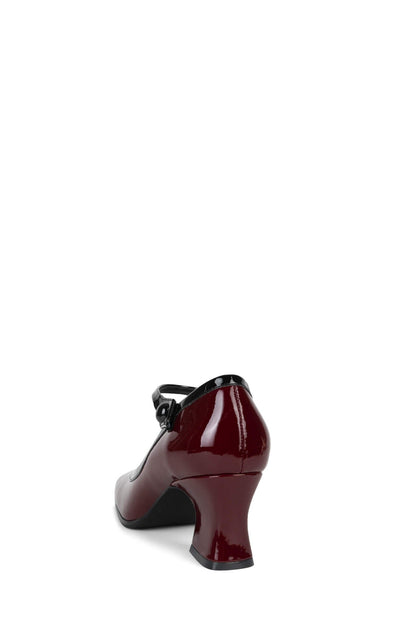 Jeffrey Campbell PETTIGREW Heeled Mary Jane - Wine Patent Black Patent
