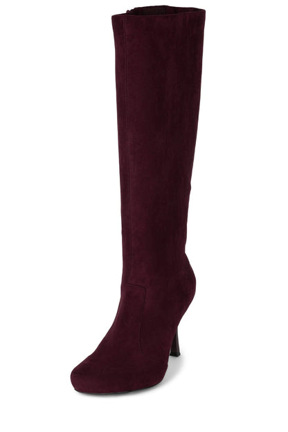 Jeffrey Campbell CONFORM-K Knee-High Boot - Wine Suede