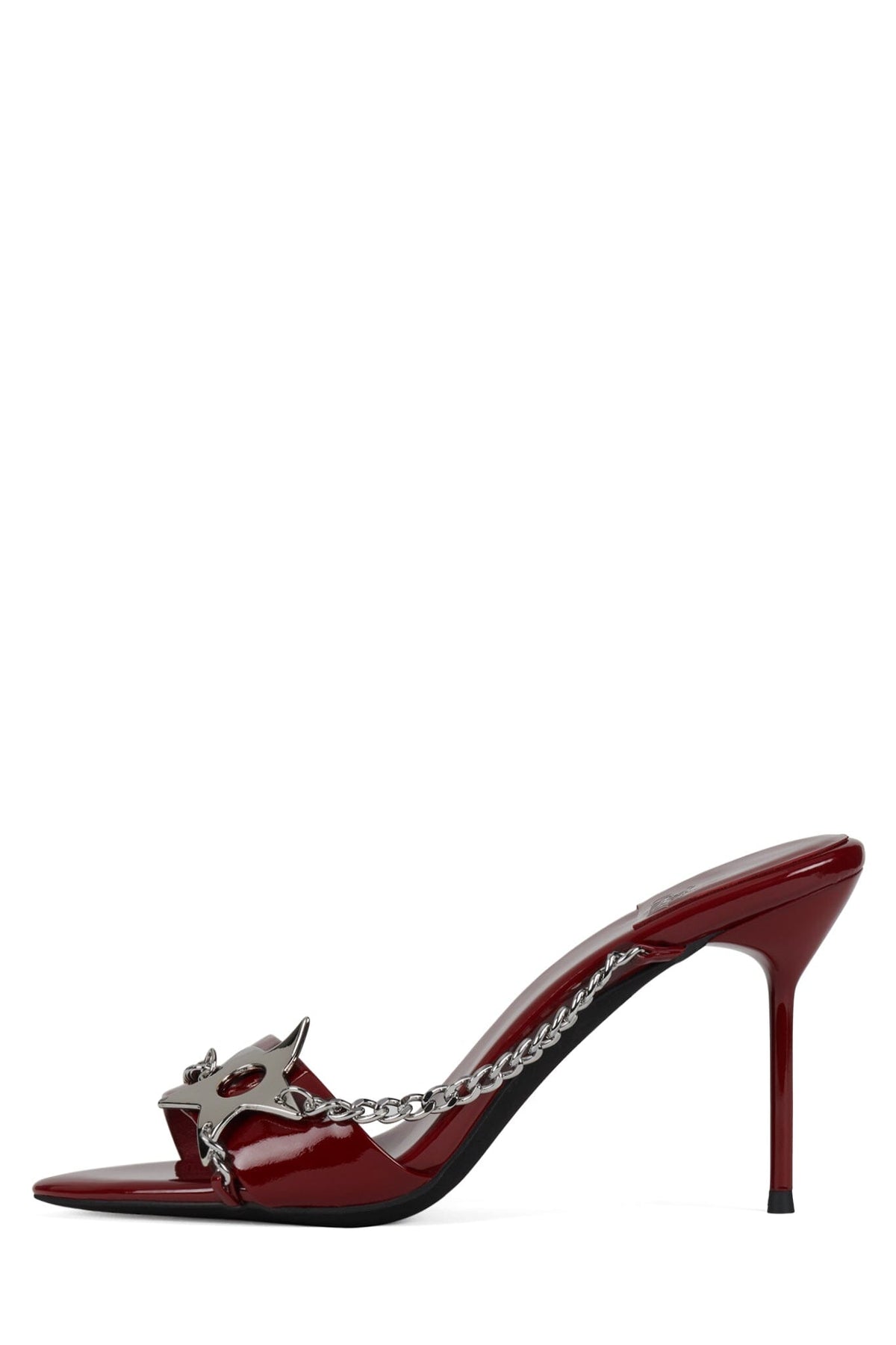 Jeffrey Campbell SOIRE-O Heeled Sandal - Cherry Red Patent Silver