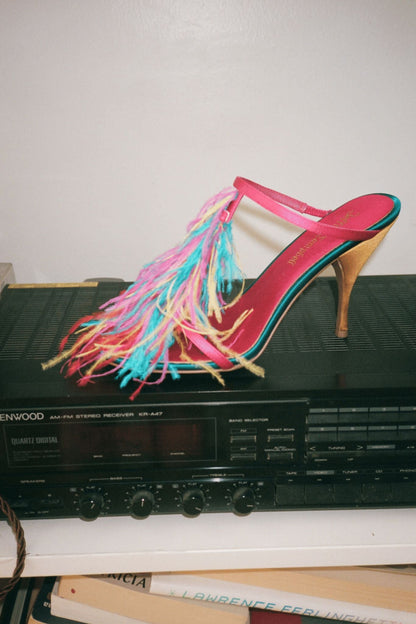 Jeffrey Campbell PLUMA - Fuchsia Satin Combo