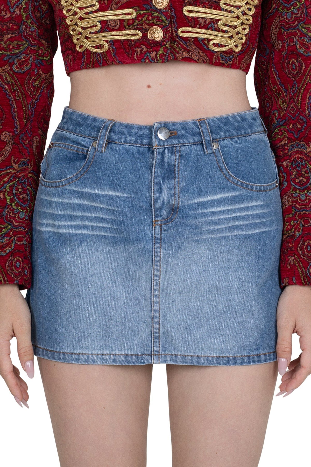 Jeffrey Campbell HEY-NOW SKIRT - Blue Washed Denim