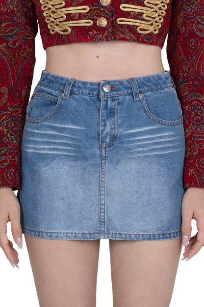 Jeffrey Campbell HEY-NOW SKIRT - Blue Washed Denim
