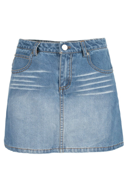 Jeffrey Campbell HEY-NOW SKIRT - Blue Washed Denim