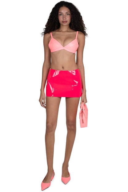Jeffrey Campbell MAISY SKIRT Mini Skirt - Fuchsia Neon Patent