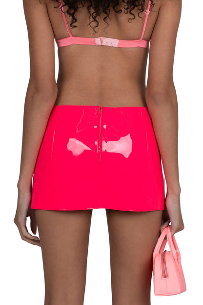 Jeffrey Campbell MAISY SKIRT Mini Skirt - Fuchsia Neon Patent