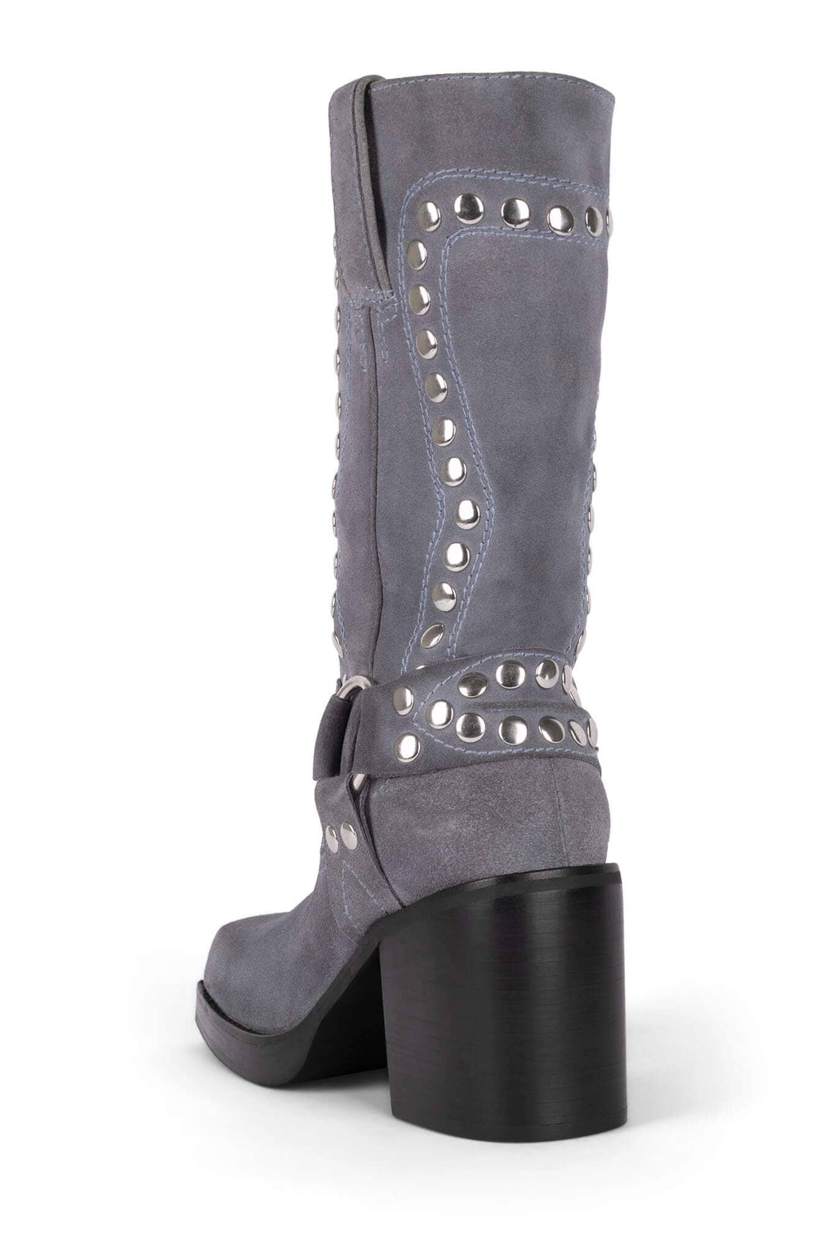 Jeffrey Campbell JUVENILE-S Western Boot - Dusty Blue Suede Silver