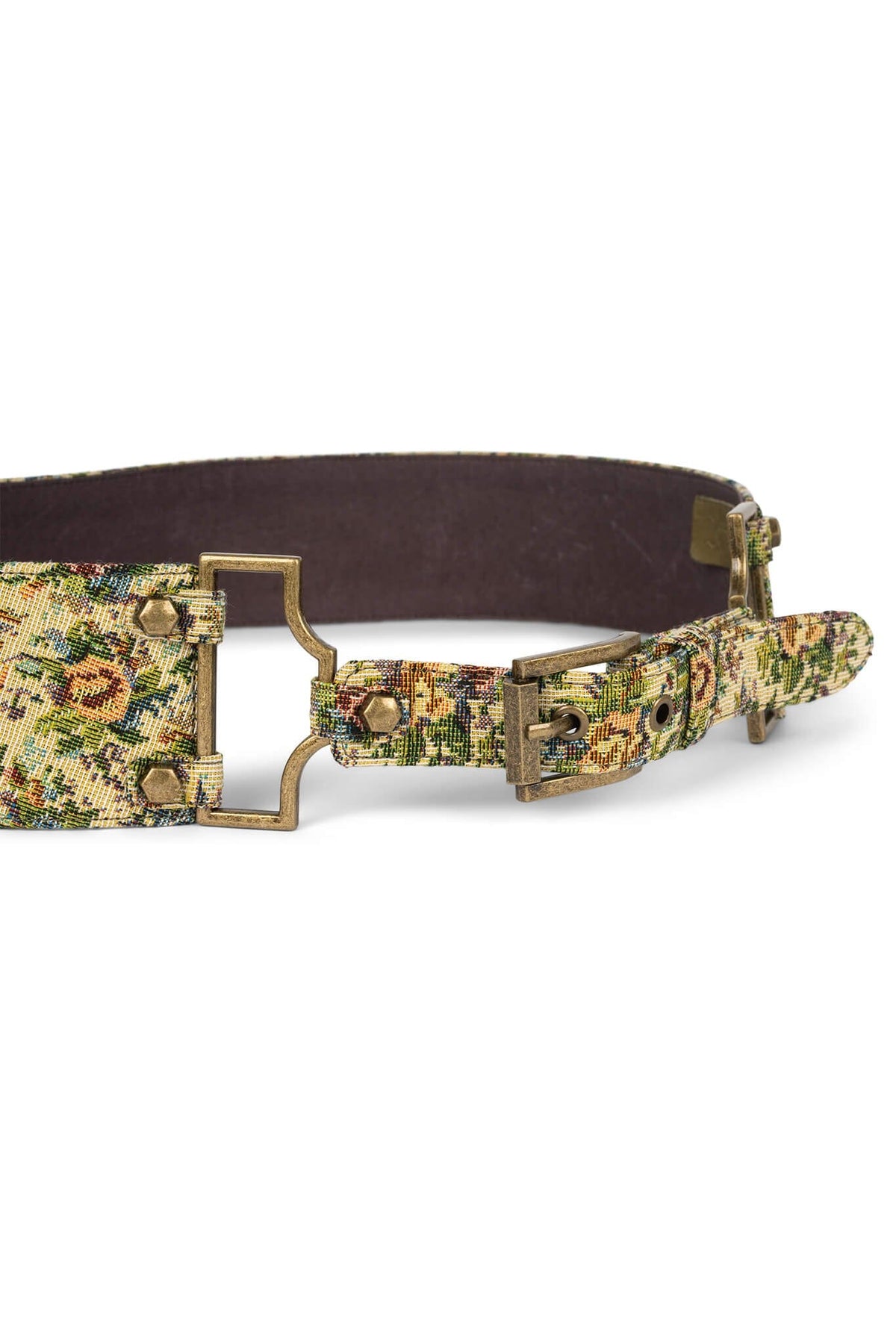 Jeffrey Campbell REIN-IN Tapestry Belt - Beige Floral Tapestry