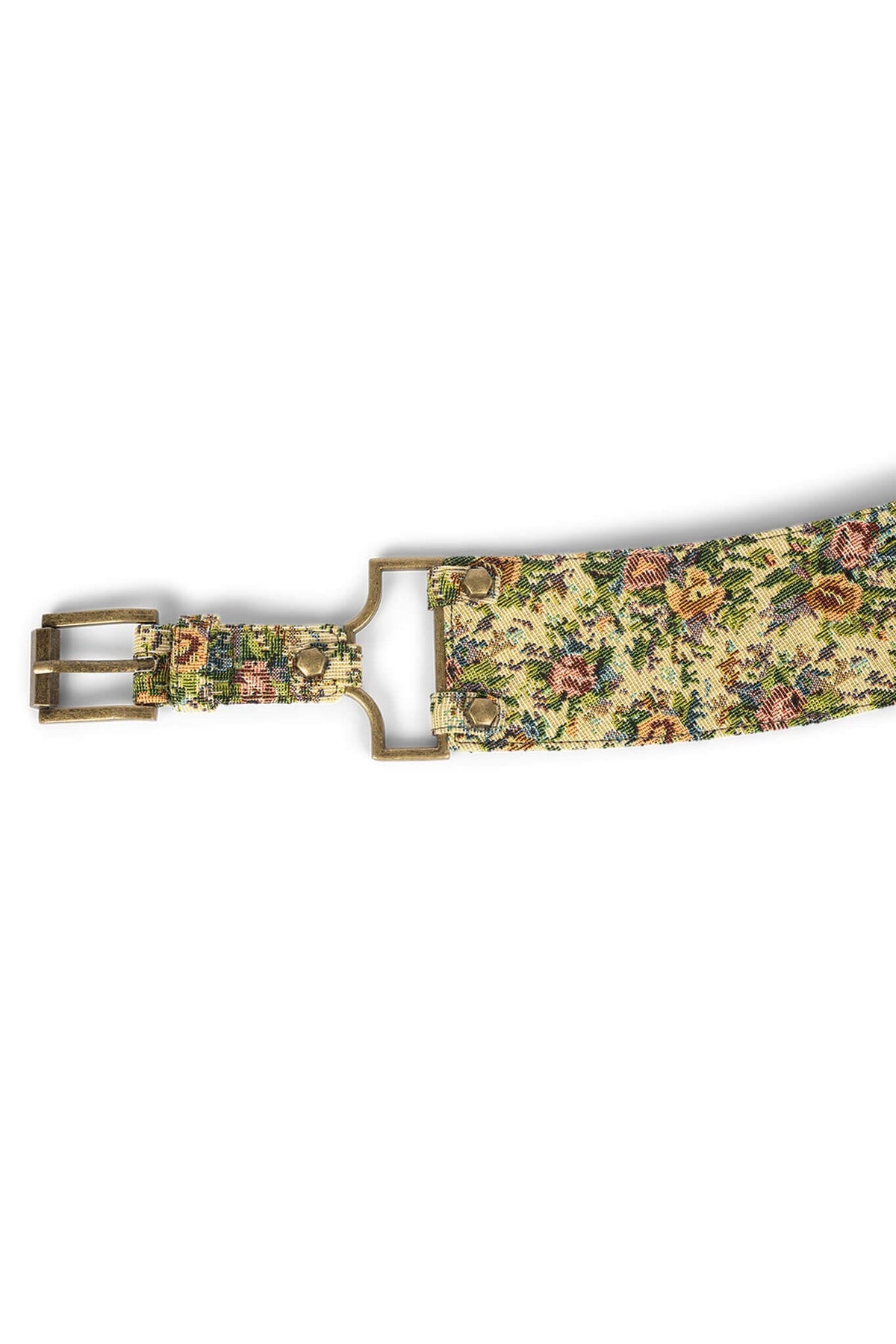 Jeffrey Campbell REIN-IN Tapestry Belt - Beige Floral Tapestry