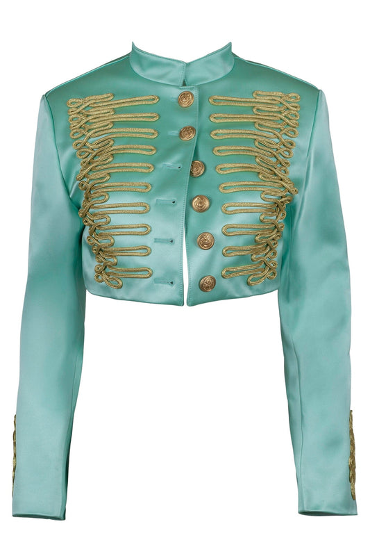 Jeffrey Campbell SURRENDER JACKET - Teal Satin