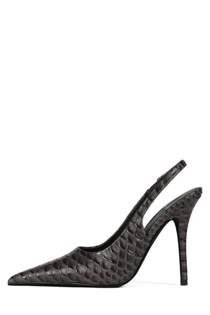Jeffrey Campbell SURPASS Slingback Pumps - Grey Snake